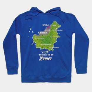 The Island of Borneo map Hoodie